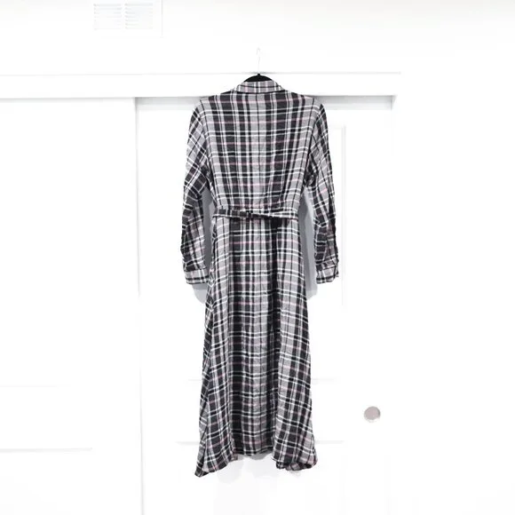 HATCH Small Alyssa Plaid Button Front Shirt Dress Midi Maternity - Picture 10 of 12